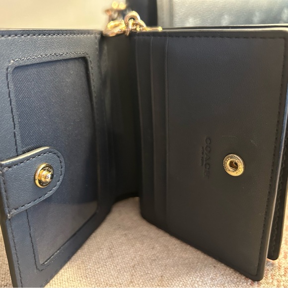 Coach Georgie Saddle Bag and Wallet - with horse and carriage dot print in navy - Picture 5 of 12